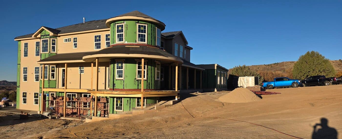 Custom multi-story home under construction wired by Criswell Electric in Northern Colorado